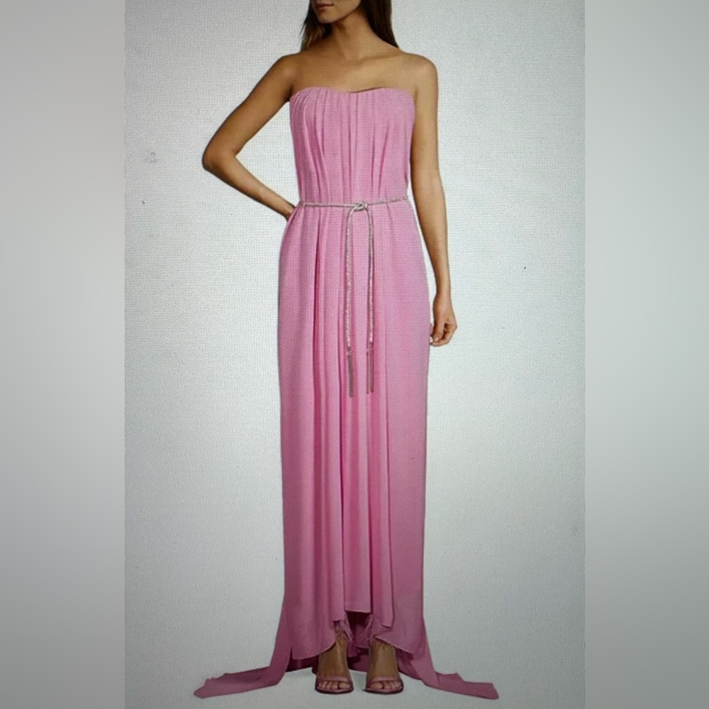 Antonio Melani Gown🩷Gorgeous Lily Crepe Chiffon Sweetheart Neckline Flowy Gown💕 - Picture 7 of 15
